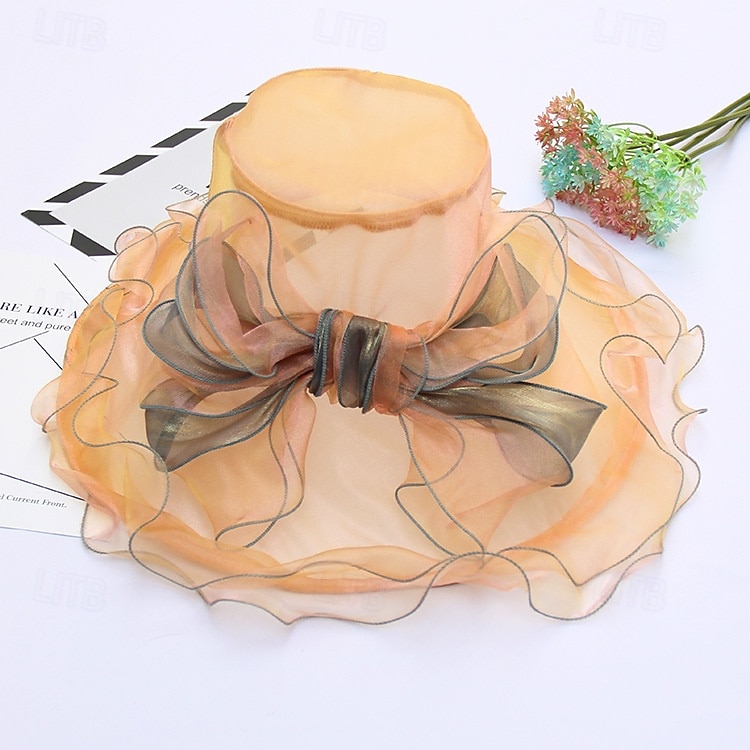 Kopfstück Organza Hochzeit Abendgesellschaft Elegant Hochzeit Mit Tüll Kopfschmuck Kopfbedeckung 2025 - $27.99 –P8