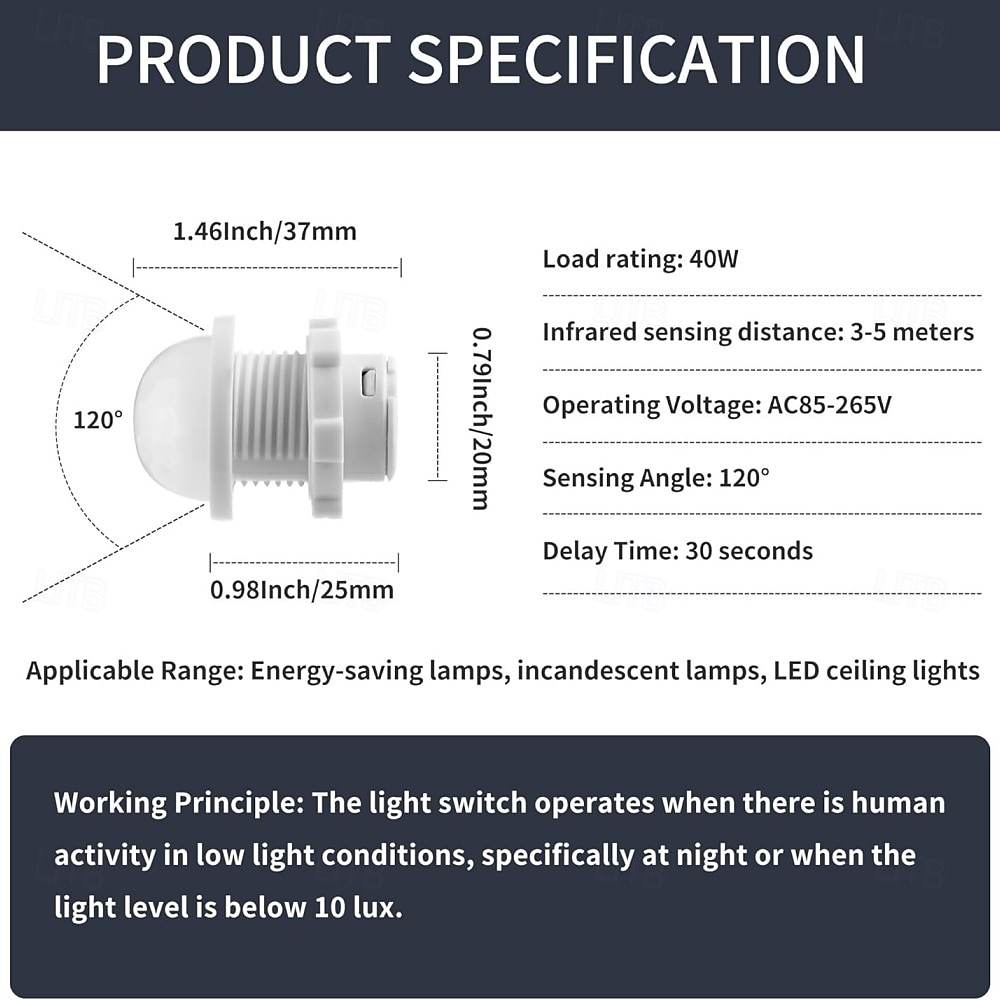 Motion LED Sensor Light Switch PIR Sensor Infrared Detection Switch 110-240V Ceiling Wall Mount Smart Light Switch for Home LED Lamp Bulb Light 3Pcs 2025 - $19.49 –P4