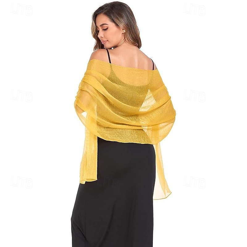 Damesomslag Elegant Mouwloos Polyester Bruiloftsomslagen Met Pure Kleur Voor Feest Lente zomer 2025 - $7.99 –P20