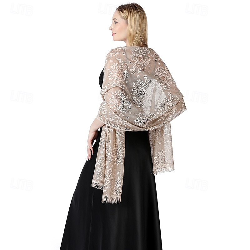 Retró Ordító 20-as évek 1920-as évek sál Wrap Kendők A nagy Gatsby Flapper lány Rojt Tömör szín Női Farsang Esküvő Estély Álarcos mulatság Felnőttek Kendő 2025 - $10.99 –P10