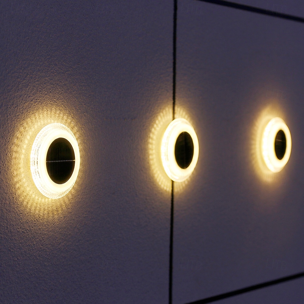 4 יחידות led סולאריות חוץ אורות קרקע אורות ספוט נוף אורות 16 לדים דיסק סולארי אור גן בקרקע אורות מסלול למסלול חצר שביל פטיו תאורת דשא 2025 - $36.99 –P6