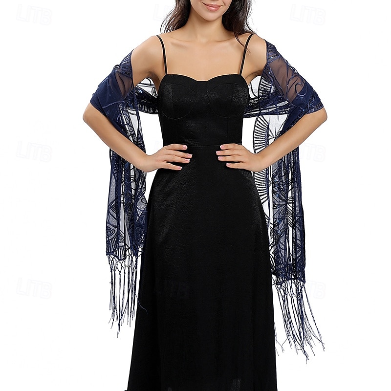Scialle Donna Elegante Senza Maniche Poliestere Stole da matrimonio Con Nappa Per Feste Primavera & Estate del 2025 a $14.99 –P17