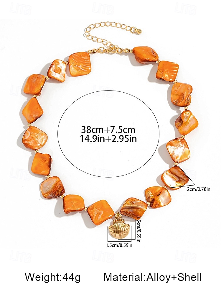 Boho Beach Starfish Necklace – Handmade Blue Stone & Shell Pendant Jewelry for Women, Ocean-Inspired Statement Necklace for Summer, Vacations & Resort Wear 2025 - $11.45 –P11