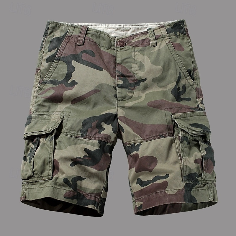 Homens Bermuda Cargo Shorts camuflados Shorts de verão Botões Bolso multi Bolso com aba Tecido Côr Camuflagem camuflagem Conforto Vestível Comprimento do joelho Ao ar livre Esporte Diário Moda Casual de 2025 por $51.99 –P1