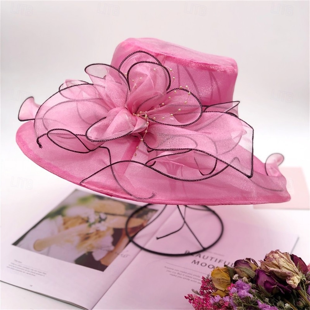 Hats Organza Sun Hat Holiday Tea Party Horse Race Cocktail Elegant Vintage Cute With Feather Floral Headpiece Headwear 2026 - $17.49 –P8
