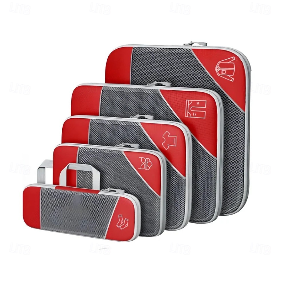 Compression Travel Packing Cubes Set for Luggage Storage and Backpack Organizer, Expandable Mesh Travel Bags, 5-Piece Set for Space Saving and Organizing Clothes 2025 - $14.49 –P10
