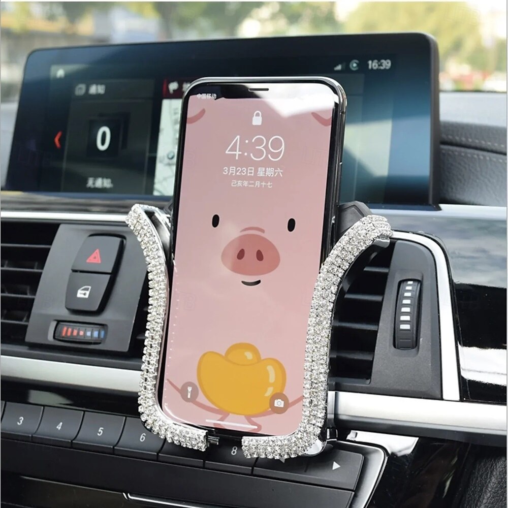 Universal Car Phone Holder with Bing Crystal Rhinestone Car Air Vent Mount Clip Cell Phone Holder for iPhone Samsung Car Holder 2025 - $14.99 –P6