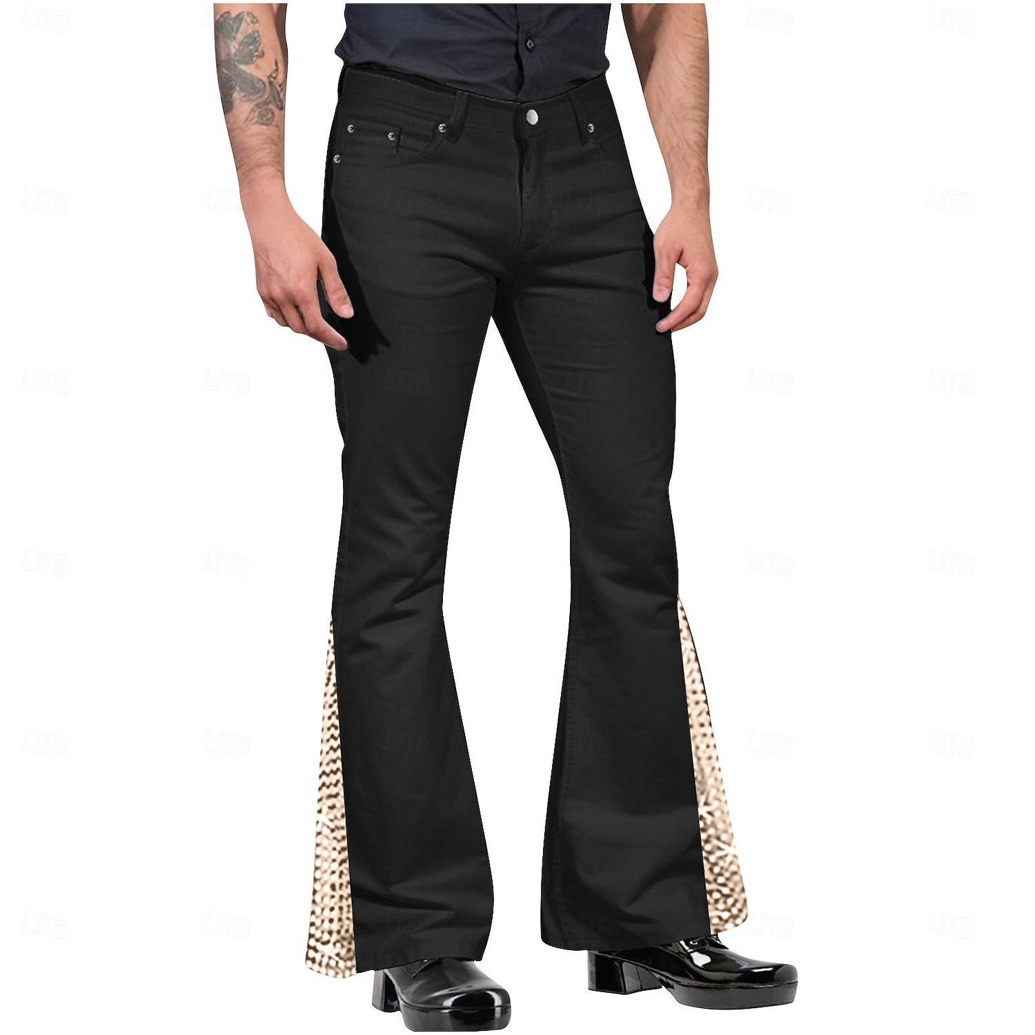 Retro Antiguo Años 60 Hippie Pantalones Los pantalones de campana Hippie Brillantes Brillante Hombre Víspera de Todos los Santos Carnaval Mascarada Fiesta y Noche Festival de Música Desfile del 2025 - $25.99 –P6