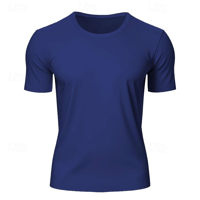 Men's Tee Short Sleeve Shirt Tee Top Short Sleeve Crewneck Spring &  Fall Solid / Plain Color Fashion Designer Quick Dry Vacation Street Going out Black White Red Top Tee for Men 2025 - $11.99 –P6