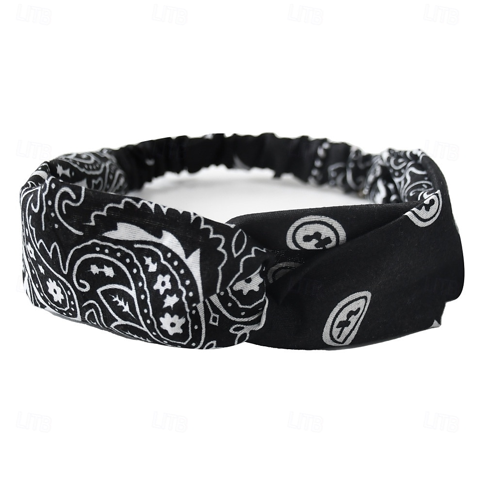 Fasce per testa bohemien elastiche con motivo paisley fasce per capelli in poliestere traspirante per danza hip hop e sport fasce rinfrescanti per sport abbigliamento casual tessuto assorbente del 2025 a $9.49 –P11