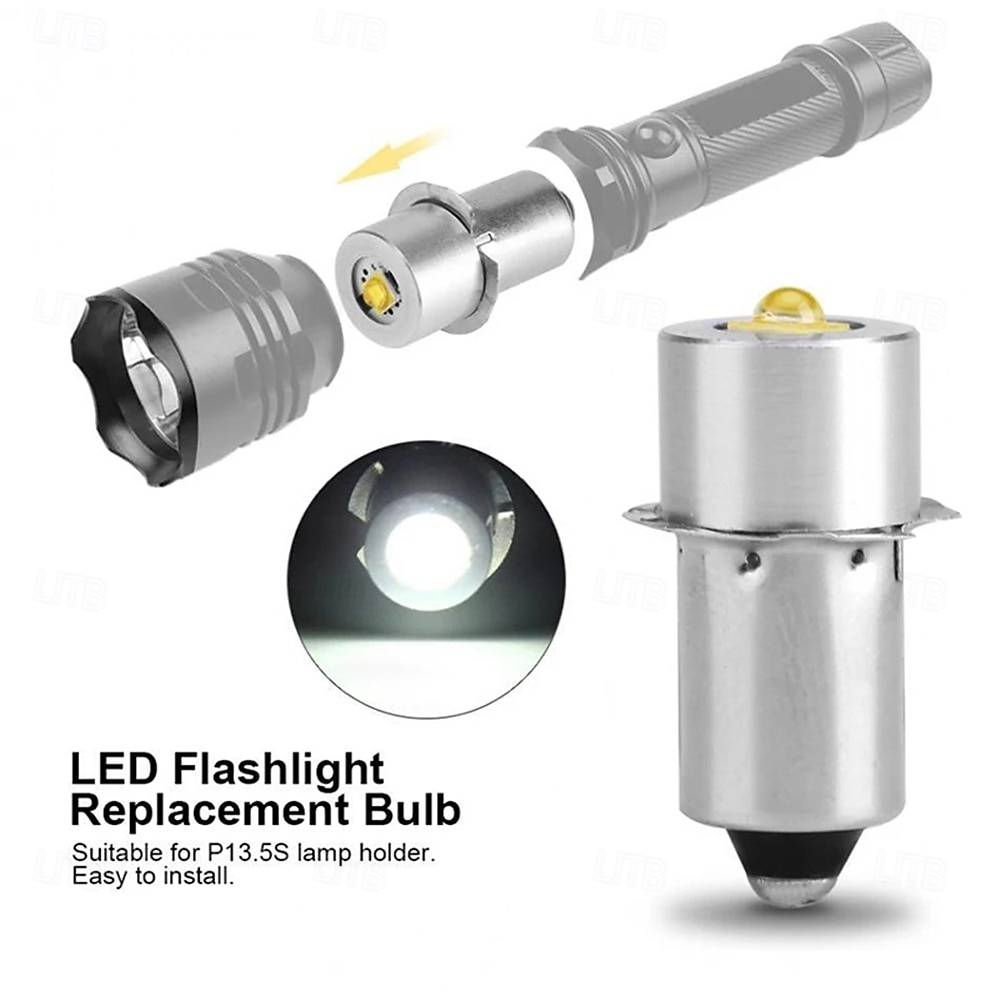 2025年 6 個 懐中電灯 LED 電球 照明光源 P13.5S BA9S E10 LED 電球 3W プラグインライト 高輝度小型電球 3V 6V 12V 24V 1 LED ビーズ 3535 温白色 白  コレクション – $34.99 –P5
