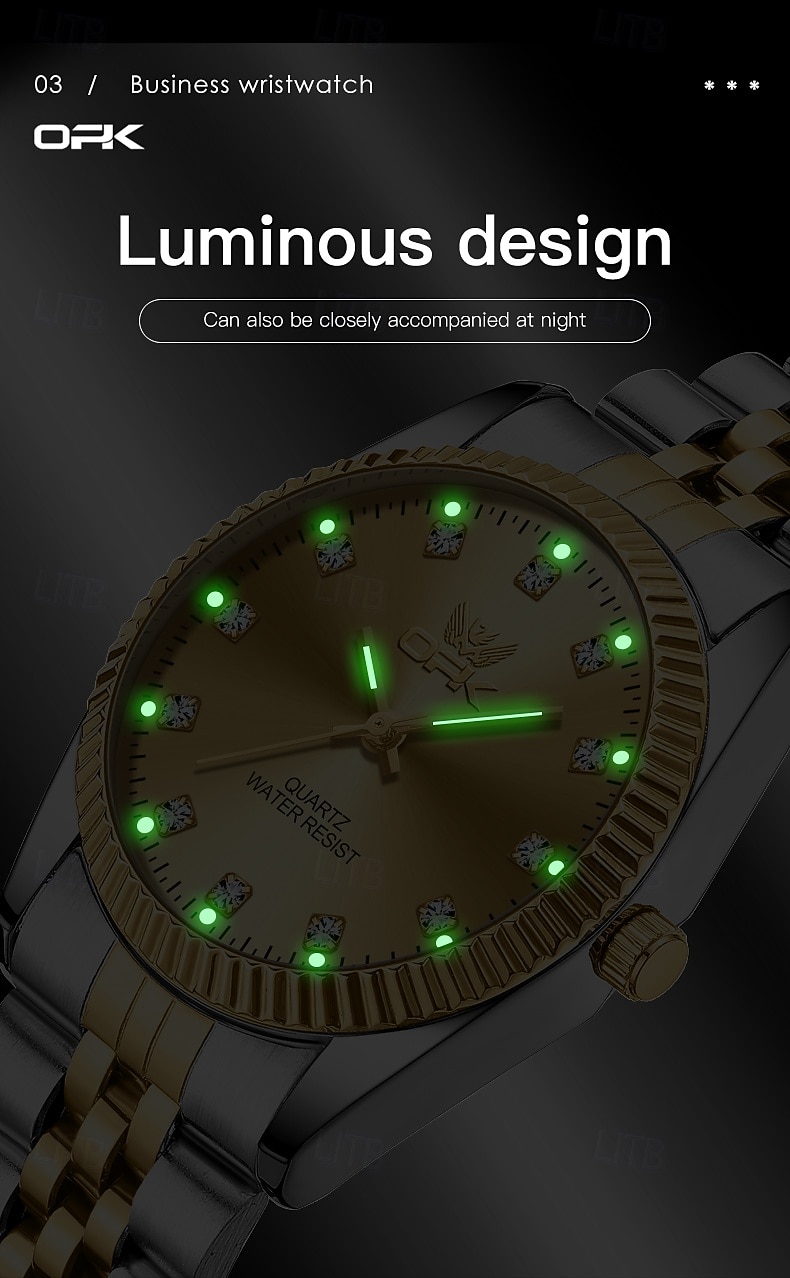 OPK Luxury Brand Watch Circular Dial Luminous Stainless Steel Men's Quartz Watch 2025 - $25.99 –P5