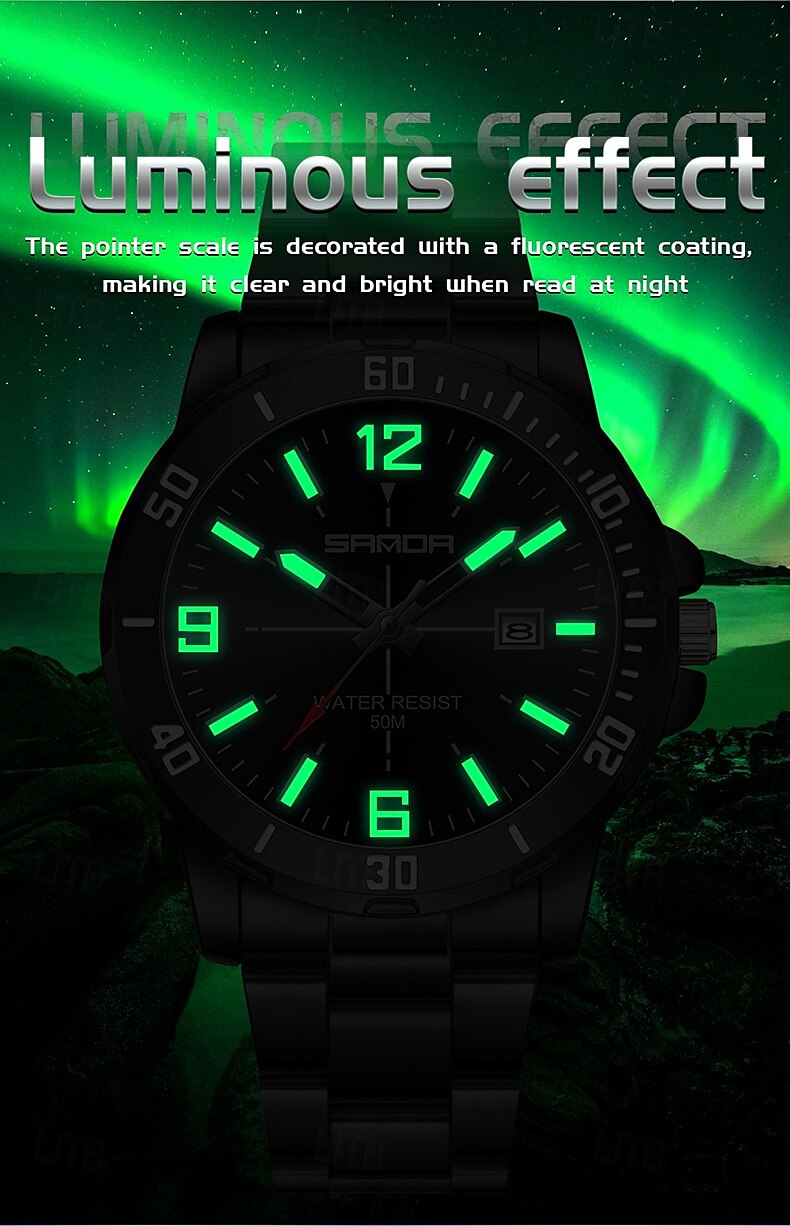 SANDA 3265 Men's Quartz Watch Simple and Fashionable Large Dial Night Light Waterproof Band Calendar Wristwatch 2025 - $34.99 –P6