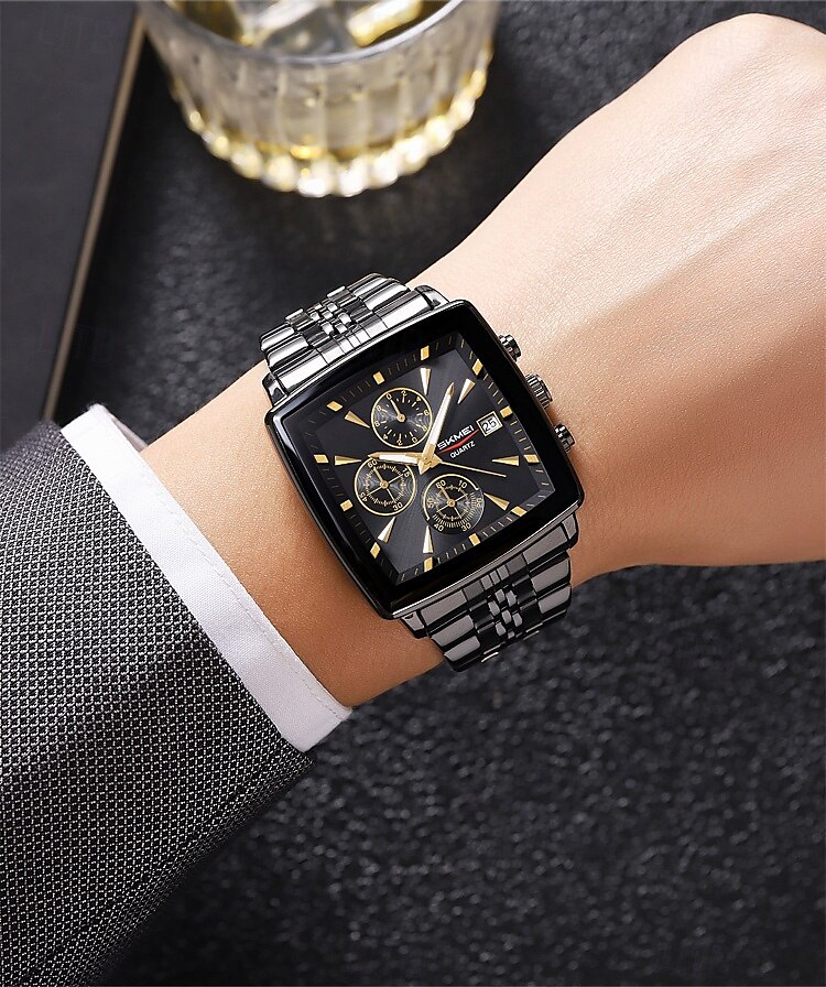 SKMEI Multi Functional Timing Business Men's Watch Waterproof Luminous Calendar Steel Strip Men's Watch 2025 - $39.99 –P14