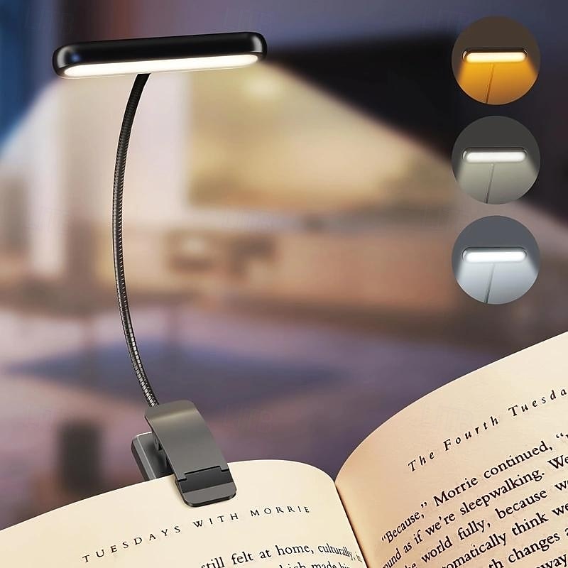 2025年 1 個の充電式アイクリップ読書灯、ちらつきなし、12 個の LED ビーズ、寝室用夜間読書灯、USB 充電  コレクション – $9.49 –P2