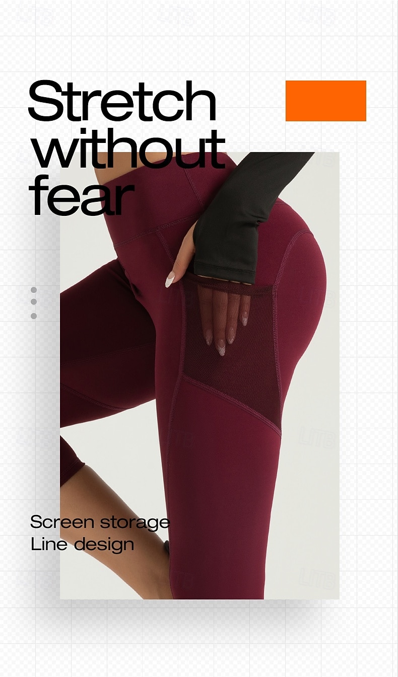 Women's Gym Shorts Yoga Shorts Workout Shorts Side Pockets Butt Lift Tummy Control High Waist Pilates Gym Workout Workout Capri Leggings Solid Color Dark Pink Black Pink Spandex Sports Activewear 2026 - $25.99 –P5