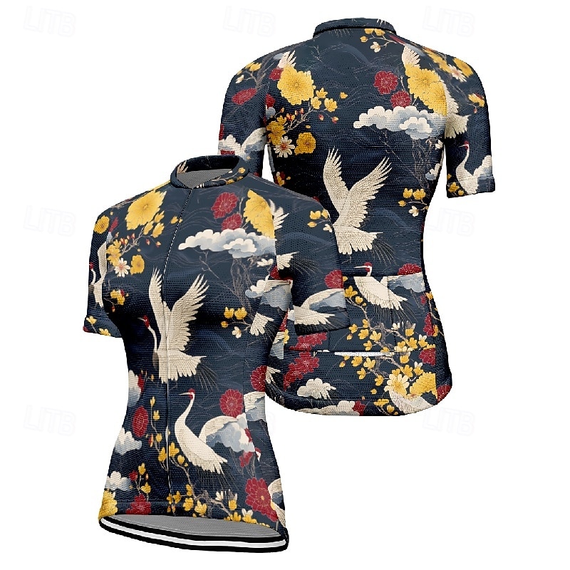 Mujer Maillot de Ciclismo Animal Flor Manga Corta Bicicleta Camiseta Maillot con 3 bolsillos traseros MTB Bicicleta Montaña Secado rápido Diseño Anatómico Capilaridad Transpirable Deportes Negro Rojo 2026 - $30.99 –P14