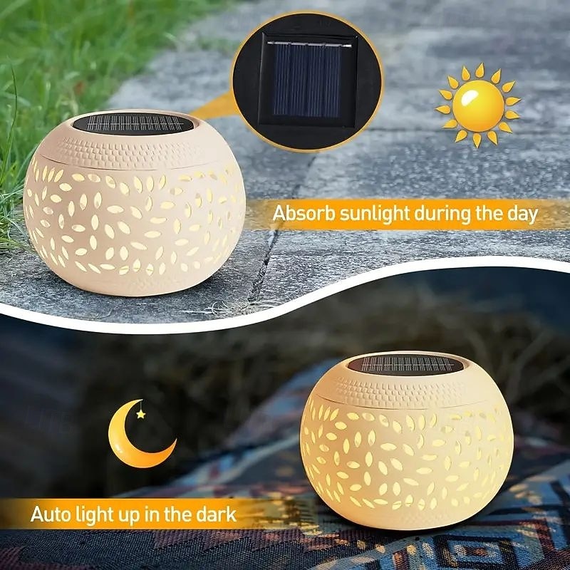 1/2 st. zonne-led tuinlamp lantaarn waterdicht buiten decoratie holle retro metalen zonnelamp moederdag cadeau voor tuin tuin veranda gazon en binnen desktop decoratie 2026 - $23.99 –P4