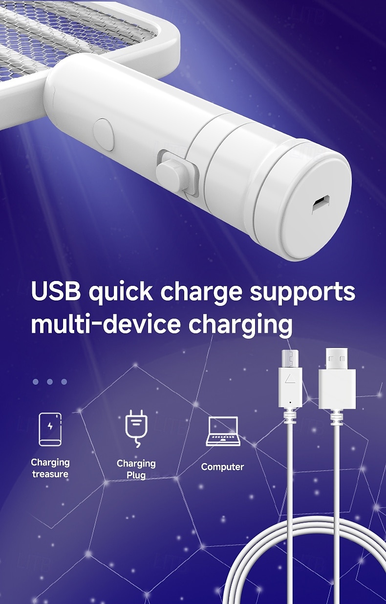 2025年 USB充電式電動蚊たたき – 充電式家庭用蚊殺しランプ、電気ショック付きハエ叩き  コレクション – $31.99 –P10