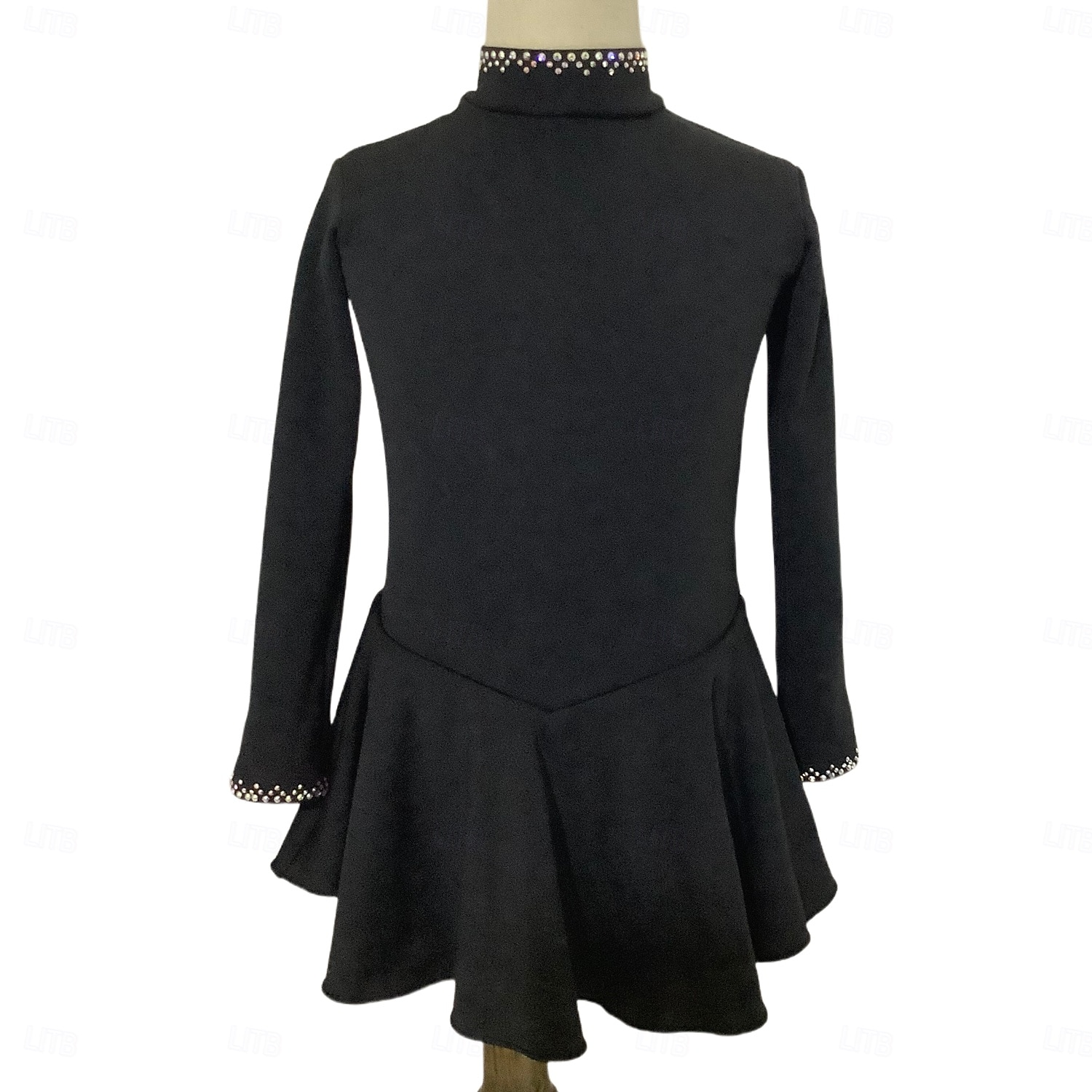 Kjole til kunstløp Dame Jente Skøyteløp Kjoler Svart Rosa Tommelhull Netting Spandex Elastisk Trening Profesjonell Konkurranse Skøyteklær Hold Varm Klassisk Krystall / Rhinstein Langermet Skøyting 2025 - $162.99 –P3