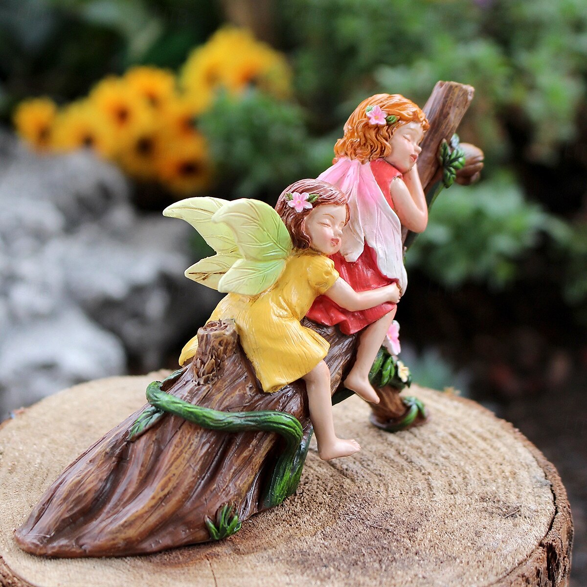 ornamento creativo in resina - statua in miniatura di fata addormentata, fata dei fiori addormentata da esterno, accessori per giardini fatati, bonsai &decorazione del prato del 2025 a $21.99 –P4