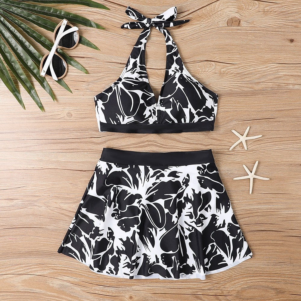 Női Fürdőruha Bikini Tankini 2 darab Merész Fürdőruha Mély-V Push up Kötött Szabadság Tropikus Virágos Paisley Merüljön el Ujjatlan Fürdőruhák 2025 - $25.99 –P2