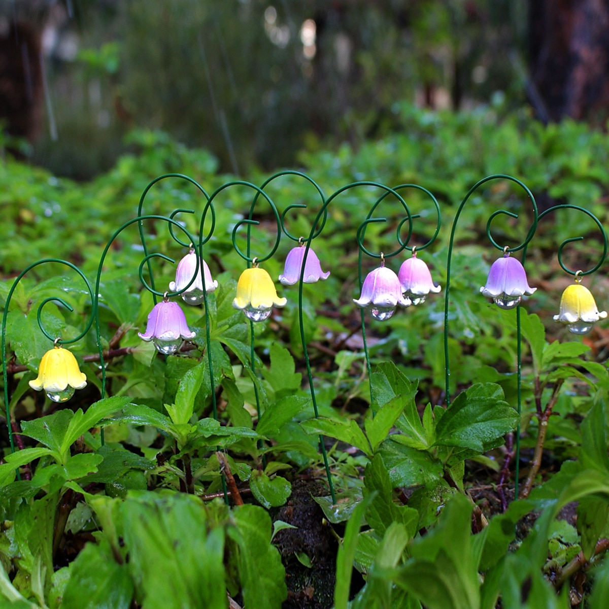 9 Pcs Lily of The Valley Garden Stakes Decor Metal Yard Art Ornaments Spring Summer Resin Flower Garden Stakes Outdoor Lawn Pathway Patio Plant Pot, Flower Bed 2025 - $17.99 –P4