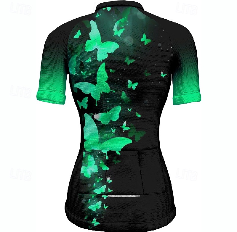 Pentru femei Jersey de ciclism Fluture Manșon scurt Bicicletă Tricou Tee Jerseu cu 3 buzunare spate Ciclism montan Uscare rapidă Proiectare anatomică Wicking Respirabil Sport Rosu Albastru Verde 2026 - $23.99 –P8