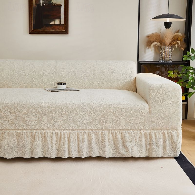 Elastic Jacquard Fabric Style of Skirt Sofa Cover Stretch Couch Cover Sectional L Shape Sofa Slipcover Corner Case for Living Room 1/2/3/4 Seat 2025 - $40.99 –P10