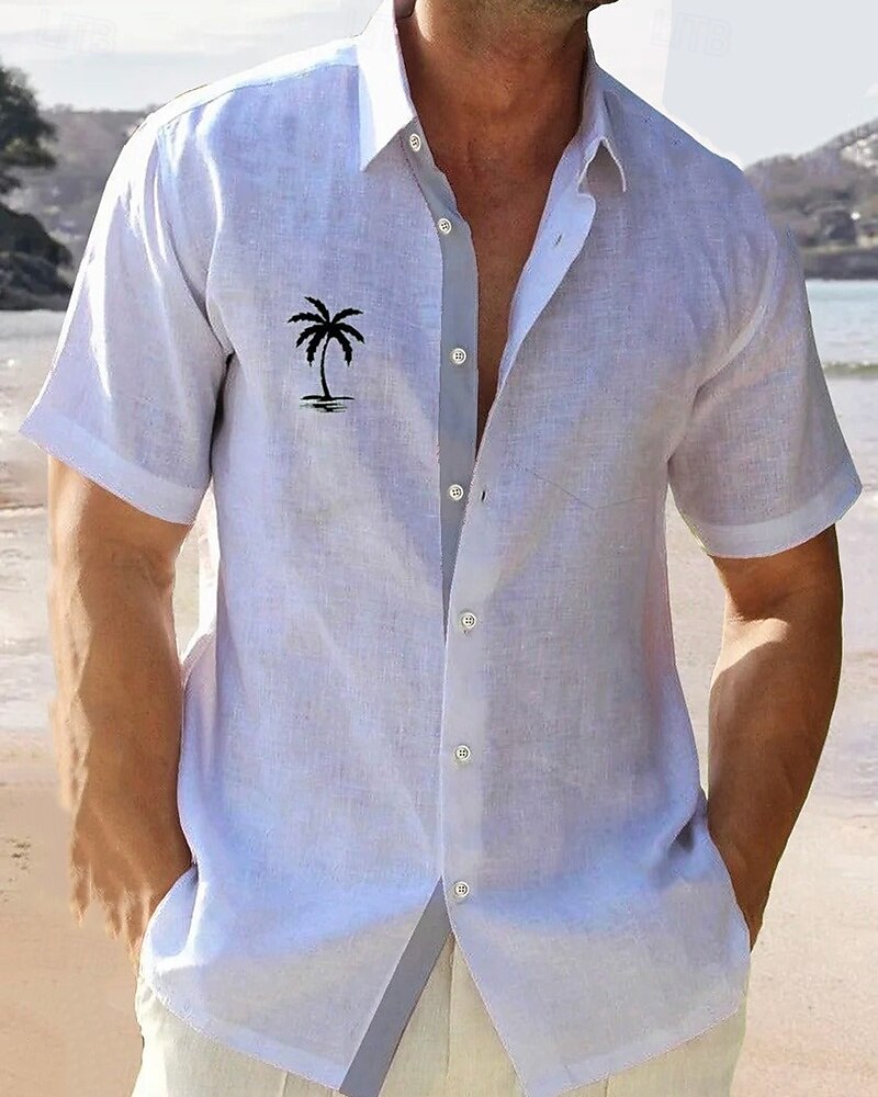 Per uomo Camicia Camicia minimalista Aloha Camicia Estiva Camicia casual Camicia da Spiaggia Camicia con Bottoni Bianco Blu Manica Corta Grafico Colletto a Camicia Vacanza Camicia hawaiana del 2025 a $23.99 –P2