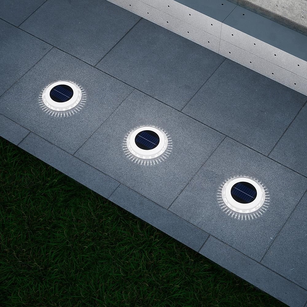 4 יחידות led סולאריות חוץ אורות קרקע אורות ספוט נוף אורות 16 לדים דיסק סולארי אור גן בקרקע אורות מסלול למסלול חצר שביל פטיו תאורת דשא 2025 - $36.99 –P10
