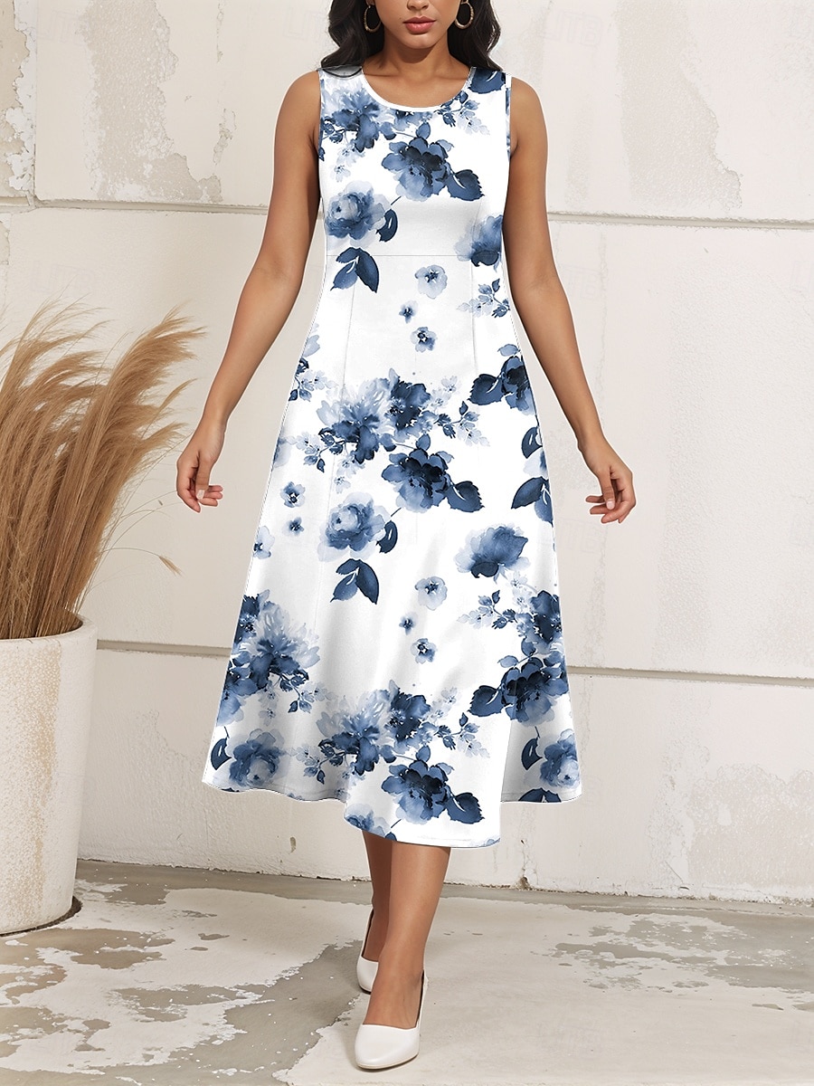 Set Rochie pentru Femei Rochie Midi Rochie A Line Rochie de Vară Casual Imprimeu Floral Mâneci Jumătate Decolteu Crew Vacanță Întâlnire Roz Albastru Mov Vară Primăvară Ajustare Regulată 2025 - $36.99 –P3