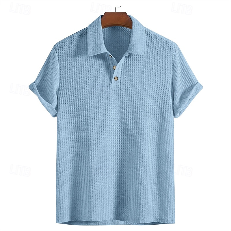 Per uomo Camicia Camicia Estiva Camicia casual Camicia da Spiaggia Camicia con Bottoni Nero Bianco Rosso Borgogna Blu reale Manica Corta Semplice Colletto a Camicia Vacanza Camicia hawaiana del 2025 a $18.49 –P11