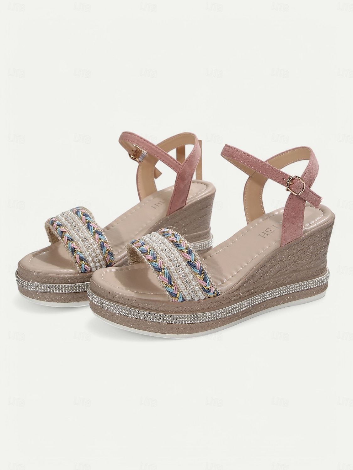 sandali con zeppa bohémien da donna – sandali con plateau espadrillas con cinturini intrecciati e cinturino alla caviglia per la spiaggia estiva e l'abbigliamento casual del 2025 a $24.99 –P3