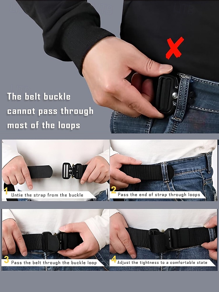 Durable Camouflage Tactical Belt with Metal Buckle - Stylish and practical for outdoor enthusiasts who enjoy hiking, camping and military themed activities 2025 - $11.99 –P2