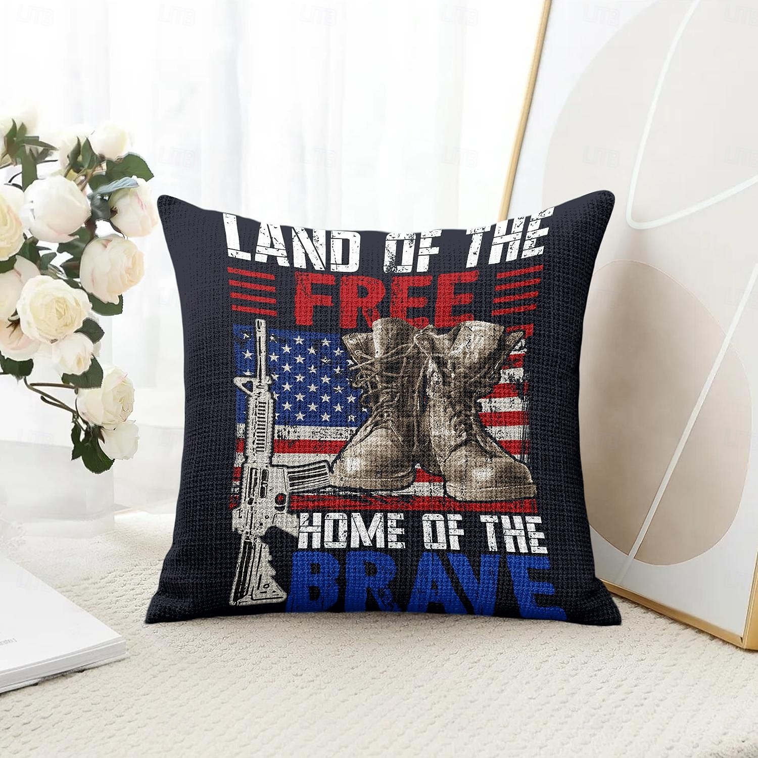 Housse de coussin décorative du jour des anciens combattants 1PC Jour de l'indépendance américaine Aigle douce Housse de coussin carrée pour chambre de salon Canapé Chaise de 2025 ? $12.99 –P1
