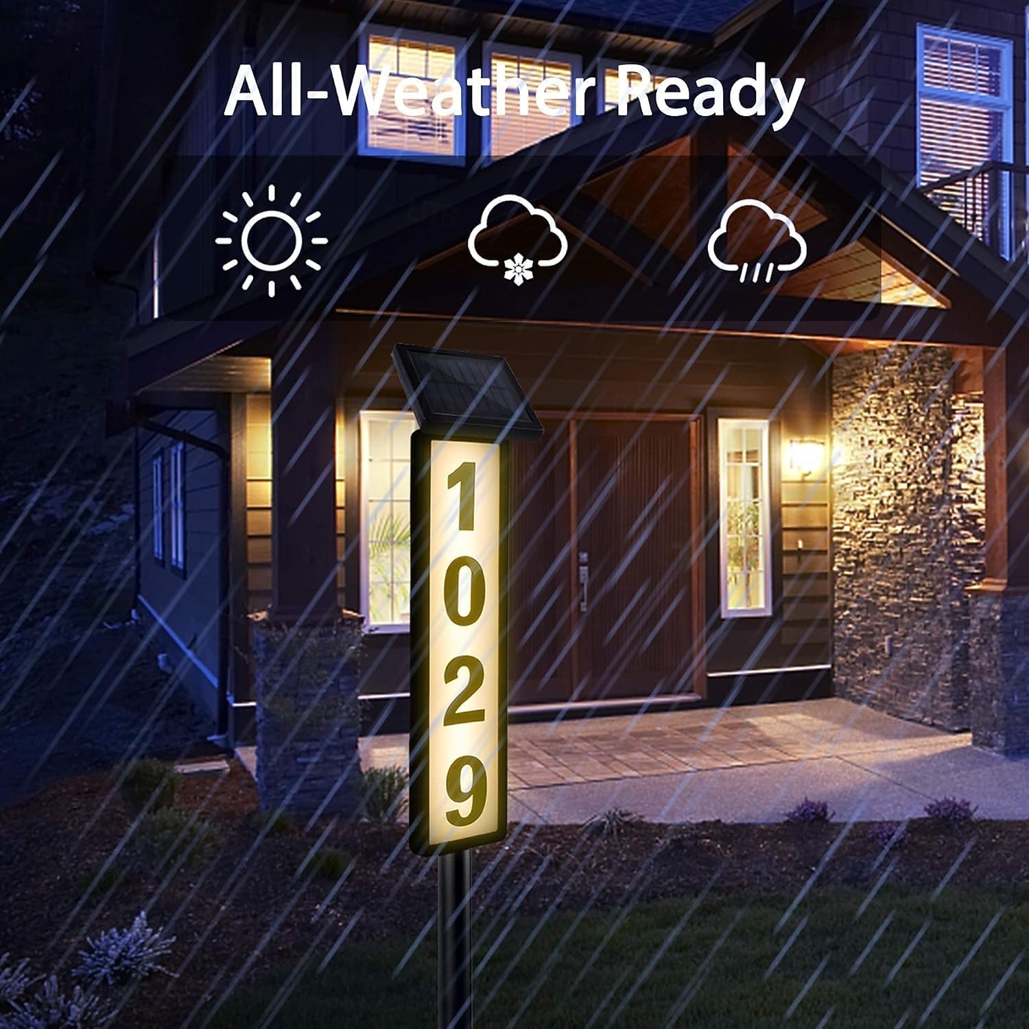 Solar Address Lights Lighted House Address Numbers Sign House Numbers for Outside Light up LED Illuminated Home Number 2-Color Lighting Modes Waterproof Lighted Address Plaque for Yard Home 1PC 2026 - $51.99 –P4