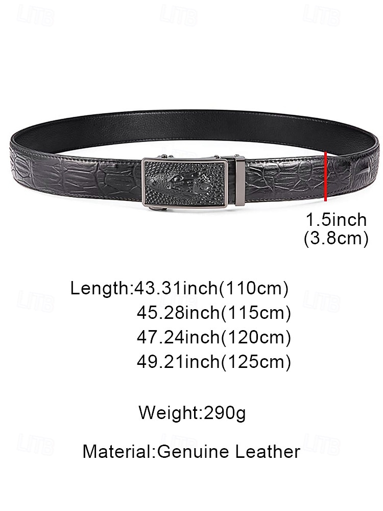 Heren krokodillenleren riem - luxe riemen met dierenmotief voor zakelijke, formele evenementen en geschenken 2026 - $19.99 –P8