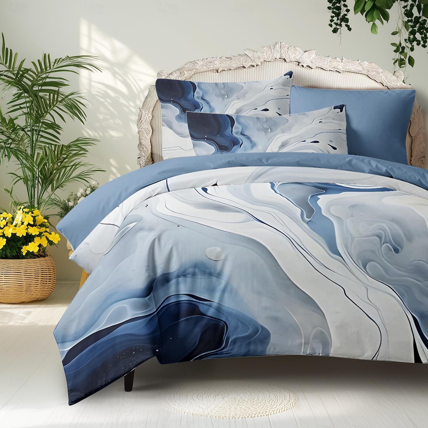 Capa de Edredom Impressão de Mármore Tamanho Queen Conjuntos de Cama Capa de Edredom Macia Leve Capa de Conforto com 2 Fronhas para Verão e Primavera de 2025 por $60.99 –P1