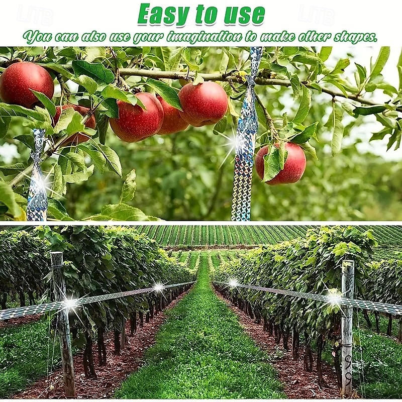 2-Pack With Double-sided Reflective Ribbon Suitable for Orchards and Vegetable Gardens Bird-proof Ribbon Outdoor Safe and Easy-to-use Bird-proof Solution 2025 - $15.49 –P3