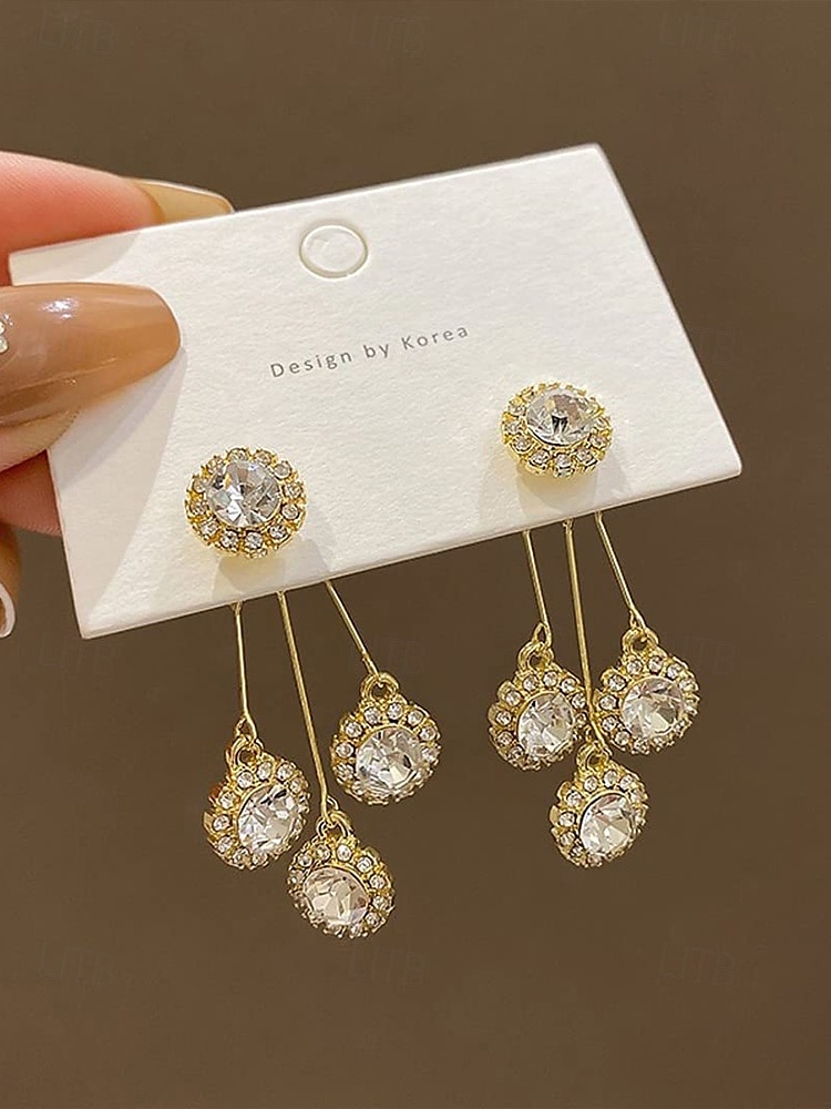Elegant Crystal Dangle Earrings for Women – Sparkling Rhinestone Drop Earrings, Stylish Jewelry for Parties, Weddings and Special Occasions 2025 - $9.99 –P3