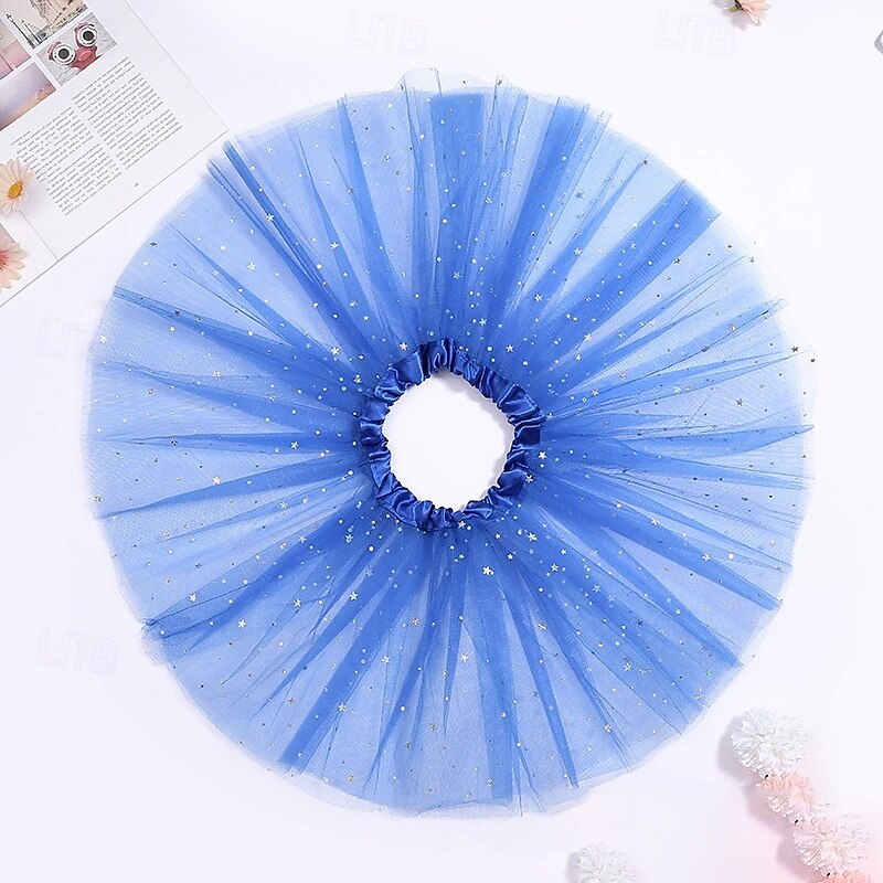 Kinderen Voor meisjes Rok Effen Kleur Actief Netstof Buiten 4 jaar + Zomer Licht Roze Zwart Wit 2025 - $5.49 –P5