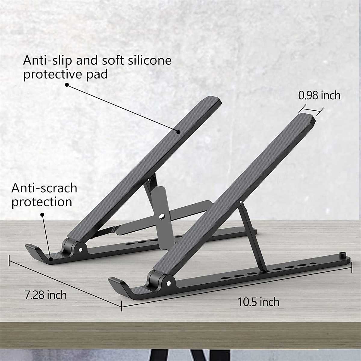 bærbar stativ for skrivebord justerbar bærbar stigerør sammenleggbar bærbar bærbar holder ventilert kjølende notebookstativ for 10-15,6 tommers bærbar PC 2025 - $21.99 –P4