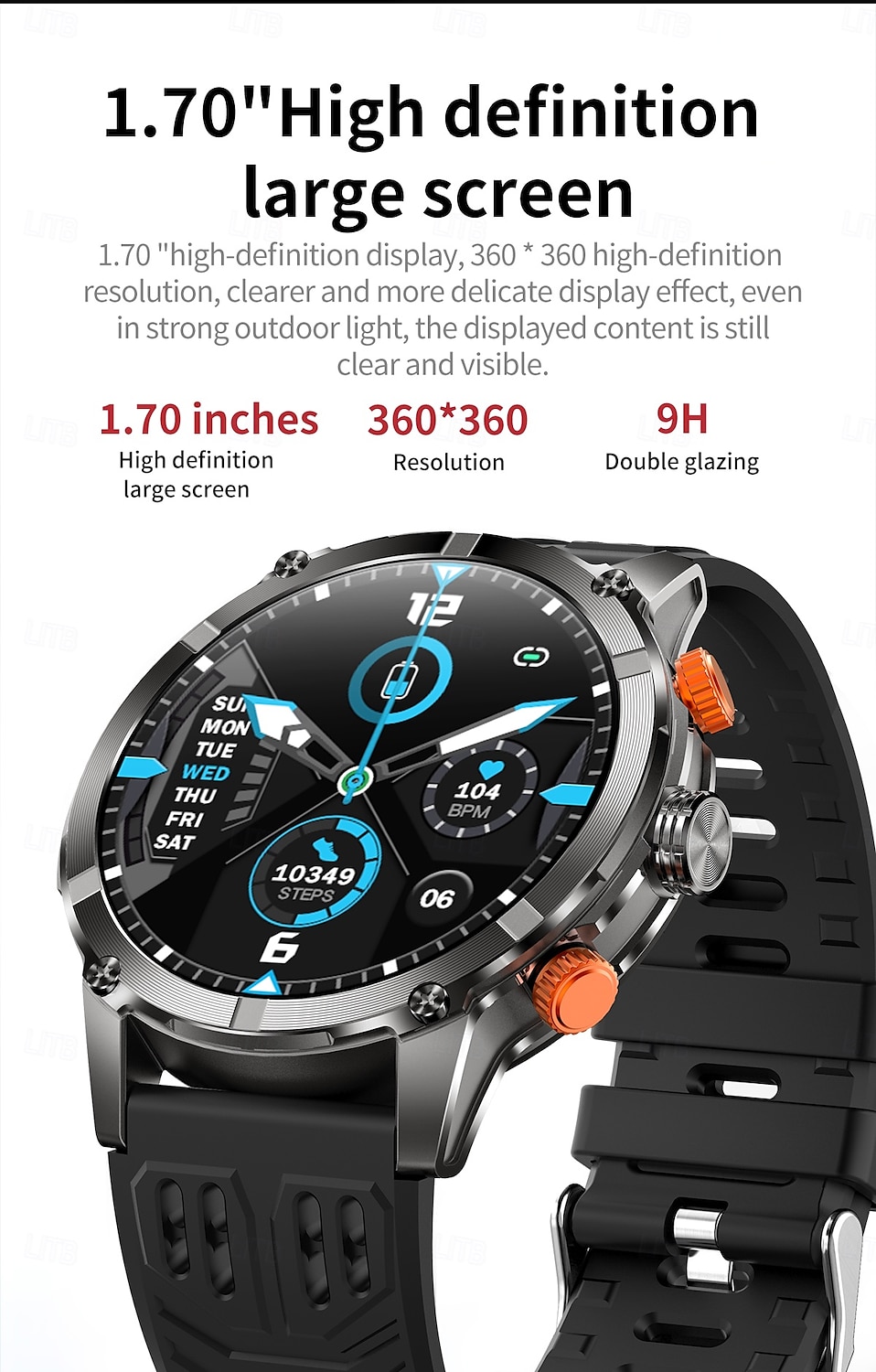 2025年 CF55 スマートウォッチ 心拍数 睡眠モニタリング Bluetooth 通話 LED フラッシュライト 情報プッシュ スポーツウォッチ  コレクション – $63.99 –P3