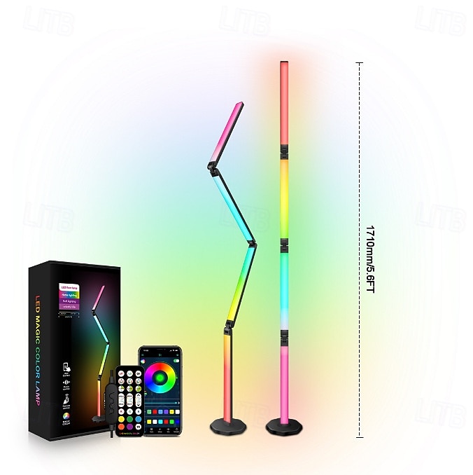 hoek vloerlamp smart app controle led hoeklamp moderne staande lamp voor woonkamer slaapkamer gamekamer 2025 - $116.99 –P1