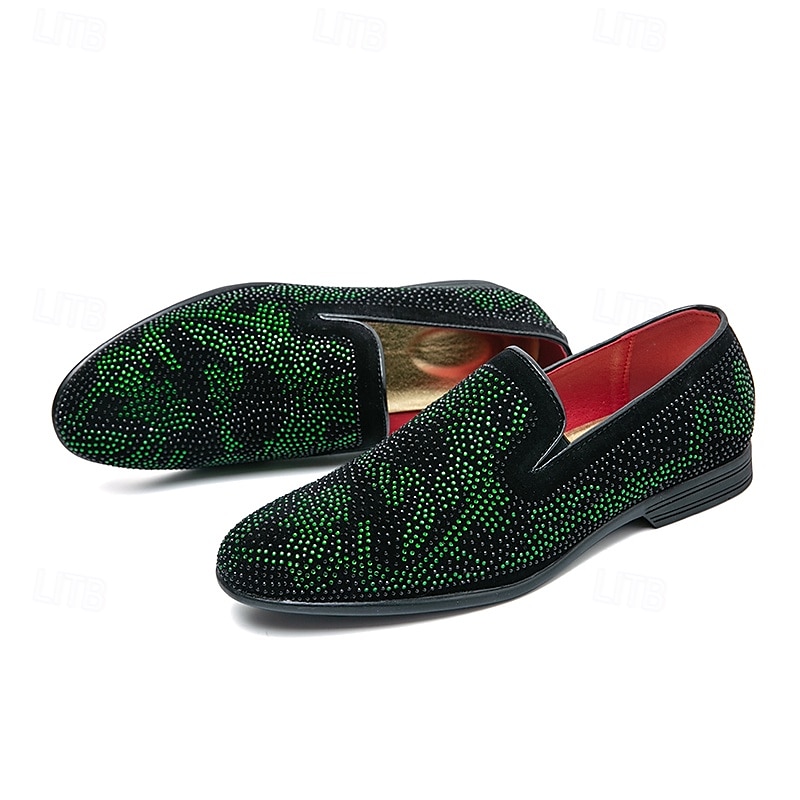 pantofi de bal pentru bărbați - pantofi de catifea cu model piele de șarpe verzi și negri pentru declarații îndrăznețe de modă 2026 - $54.99 –P6