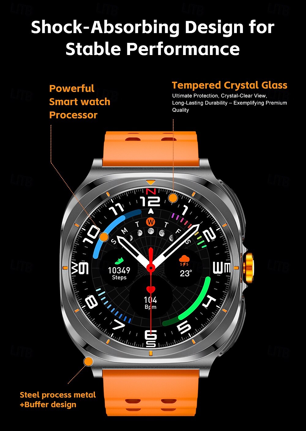 696 GT98 Smart Watch 1.53 inch Smartwatch Fitness Running Watch Bluetooth Pedometer Call Reminder Sleep Tracker Compatible with Android iOS Women Men Hands-Free Calls Message Reminder IPX-0 46mm 2025 - $93.99 –P5
