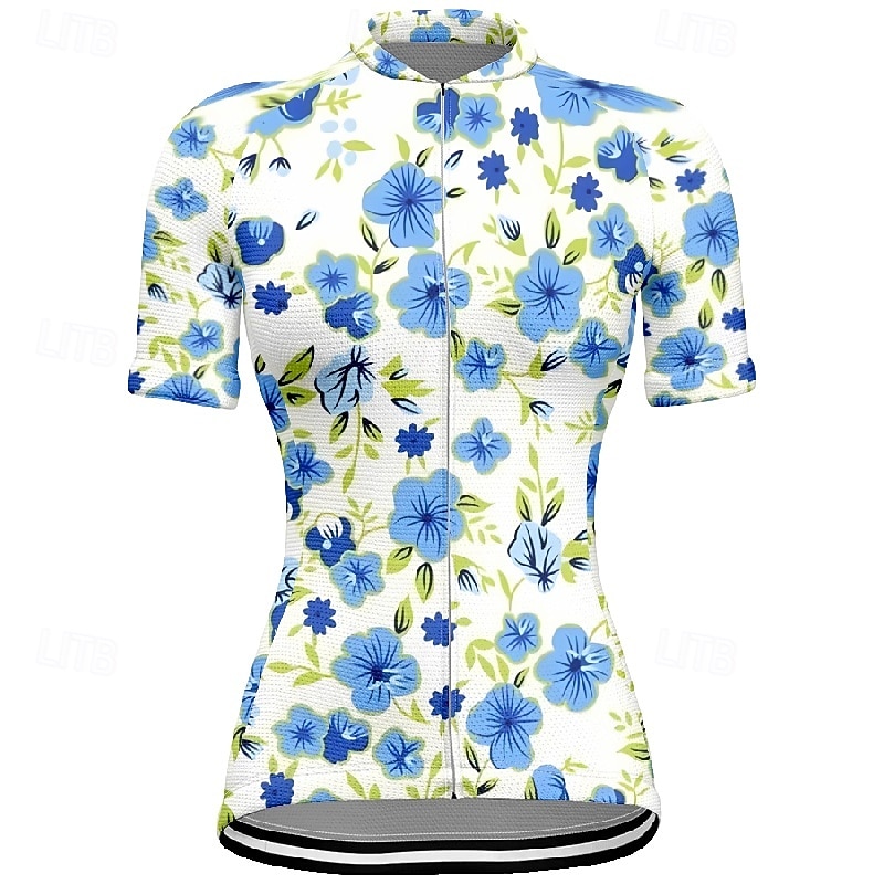 Mujer Maillot de Ciclismo Flor Manga Corta Bicicleta Camiseta Maillot con 3 bolsillos traseros MTB Bicicleta Montaña Secado rápido Diseño Anatómico Capilaridad Transpirable Deportes Amarillo Rosa Azul 2026 - $23.99 –P17