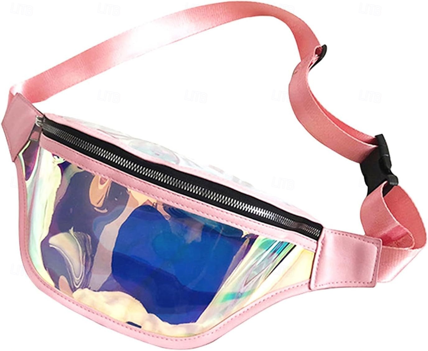 Sac banane en TPU coloré, sac de poitrine laser pour femme, sac à bandoulière de course en plein air imperméable, sac suspendu en PVC transparent de 2025 ? $9.99 –P8