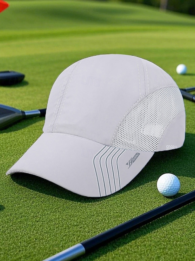 pánská lehká prodyšná golfová čepice - rychleschnoucí sportovní čepice se síťovaným panelem, UV ochrana, nastavitelná pro outdoorové aktivity, běh, tenis a golf 2025 - $11.99 –P3